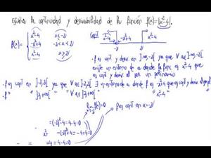 Continuidad y derivabilidad de una función (valor absoluto)