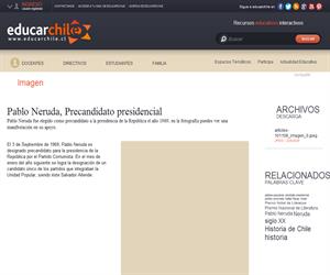 Pablo Neruda, Precandidato presidencial (Educarchile)