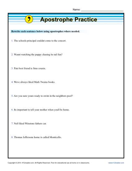 Apostrophe Practice