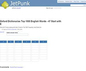Oxford Dictionaries Top 1000 English Words - 47 Start with E