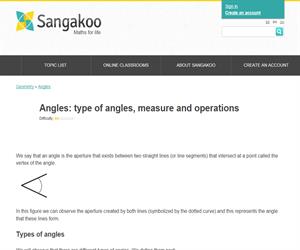 Angles: type of angles, measure and operations