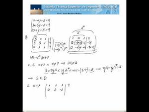 Discusión y resolución de un sistema de ecuaciones lineales