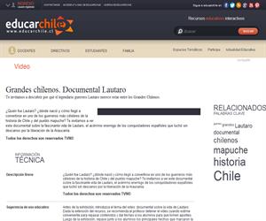 Grandes chilenos. Documental Lautaro (Educarchile)