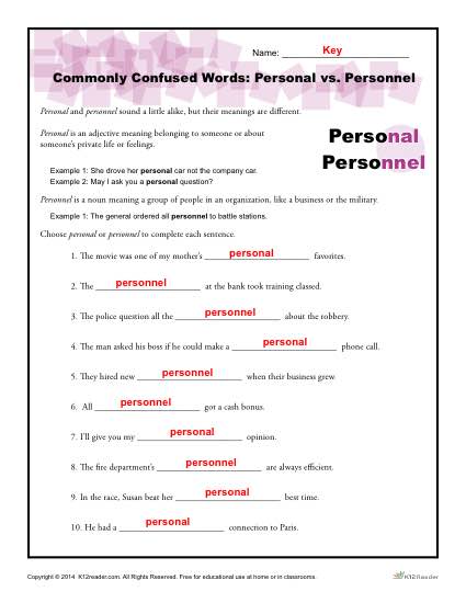 Commonly Confused Words: Personal vs. Personnel