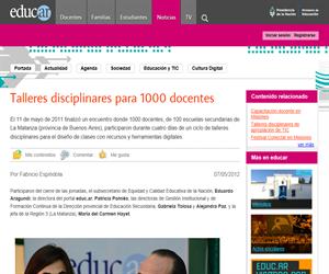 Talleres disciplinares para 1000 docentes