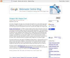 Análisis SEO de Google sobre Google: Google's SEO Report Card. Official Google Webmaster Central Blog