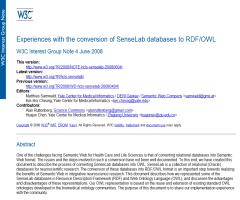 Experiences with the conversion of SenseLab databases to RDF/OWL
