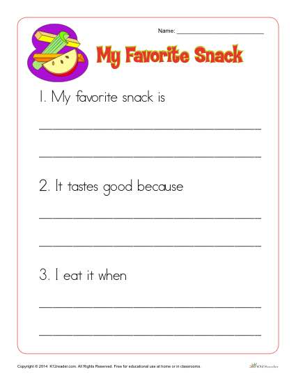 My Favorite Snack Writing Prompt