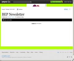 BEP Newsletter is out ! Edition of Wednesday, Oct. 05, 2011
