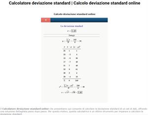 Calcolatore deviazione standard online