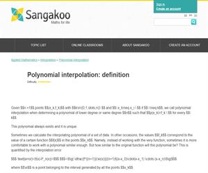 Polynomial interpolation: definition