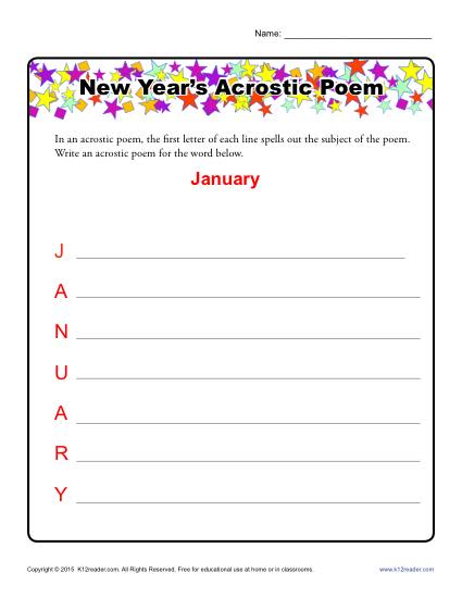 New Year’s Acrostic Poem