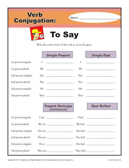 Verb Conjugations: To Say