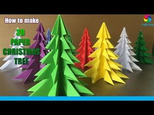 Árbol de Navidad de Origami. 3D Paper Christmas Tree. Videotutorial