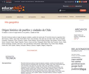 Origen histórico de pueblos y ciudades de Chile (Educarchile)