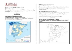 Examen de Selectividad: Geografía. Castilla-La Mancha. Convocatoria Junio 2013