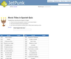 Movie Titles in Spanish Quiz