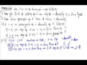 Espacio vectorial de dimensión n y conjuntos con n vectores