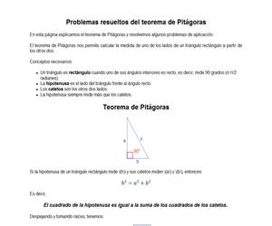 Problemas resueltos del teorema de Pitágoras