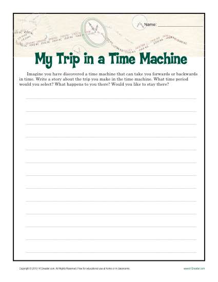 My Trip in a Time Machine – Writing Prompt