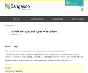 Matrix concept and types of matrices