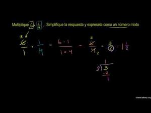 Multiplicación de fracciones y números mixtos (Khan Academy Español)