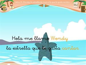 Letra "w". Wendy, la estrella que le gusta cantar. Proyecto Medusa