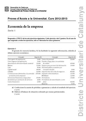Examen de Selectividad: Economía. Cataluña. Convocatoria Septiembre 2013
