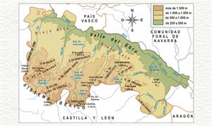 Mapa de relieve de La Rioja