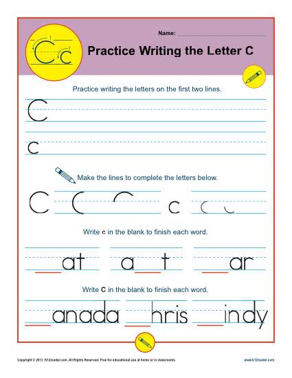 Practice Writing the Letter C