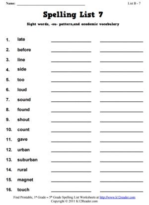 Week 7 Spelling Words (List B-7)
