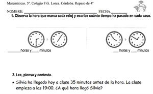 Repaso de Matemáticas de 4º de primaria (IES Lorca de Córdoba)
