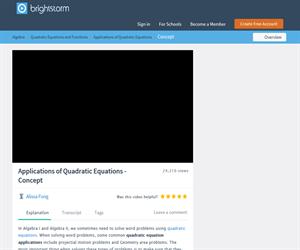 Quadratic Equation Applications