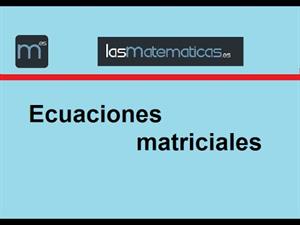 Matrices y ecuaciones matriciales