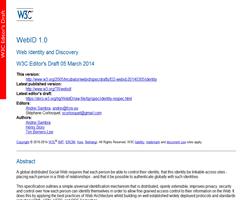 Nuevo borrador de WebID 1.0. Web Identity and Discovery. W3C