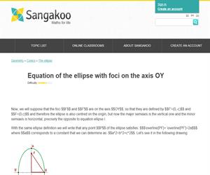 Equation of the ellipse with foci on the axis OY