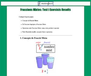 Fraccions Mixtes (test i exercicis)