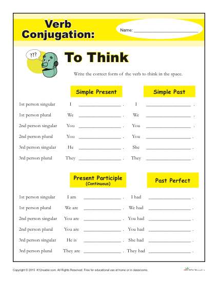 Verb Conjugation: To Think