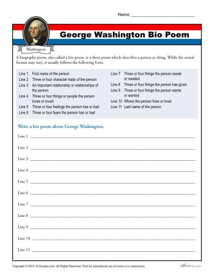 George Washington Bio Poem