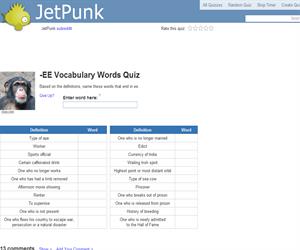 EE Vocabulary Words Quiz