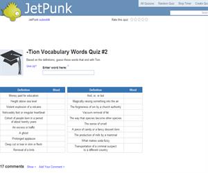 Tion Vocabulary Words Quiz 2