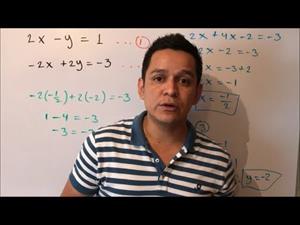 Sistemas de ecuaciones lineales de 2x2. Método de sustitución. Ejemplo 1 #33