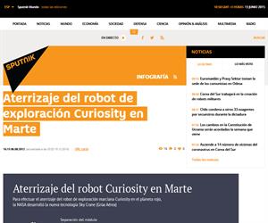 Infografía del aterrizaje del robot Curiosity en Marte