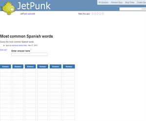 Most common Spanish words