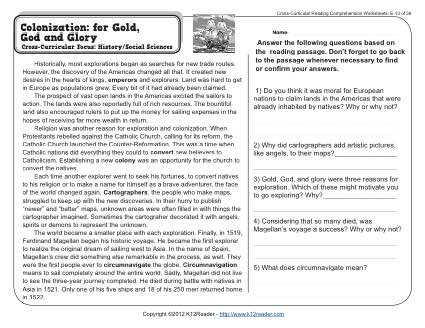 Colonization: for Gold, God, and Glory