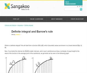 Definite integral and Barrow's rule