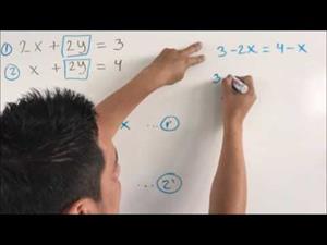 Sistema de ecuaciones lineales (2x2). Método de igualación. Ejercicio 1