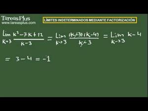 Cálculo de límites indeterminados mediante factorización. Ejercicio 4 de 15 (Tareas Plus)
