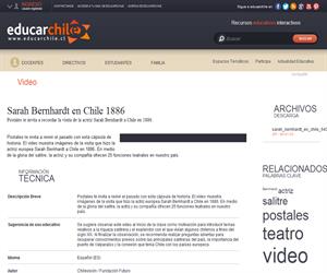 Sarah Bernhardt en Chile 1886 (Educarchile)