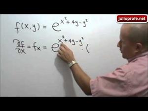 Derivadas parciales de una función exponencial (JulioProfe)